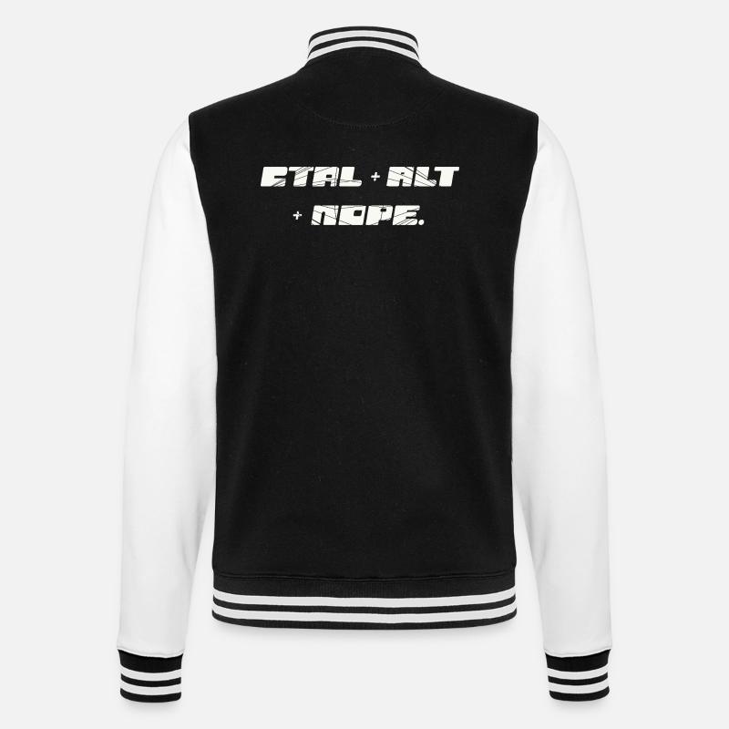 CTRL ALT NOPE - College-Sweatjacke - Schwarz/Weiß