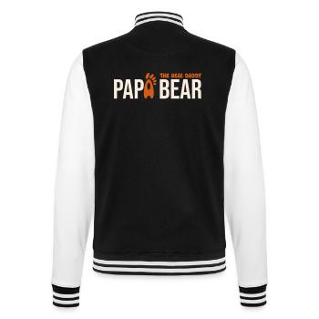 Papa Bear: El Real Papá - College-Sweatjacke - Schwarz/Weiß - Hinten - Marisol (170cm)