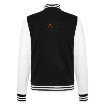 Kaninchen EKG - College-Sweatjacke - Schwarz/Weiß - Hinten - Marisol (170cm)