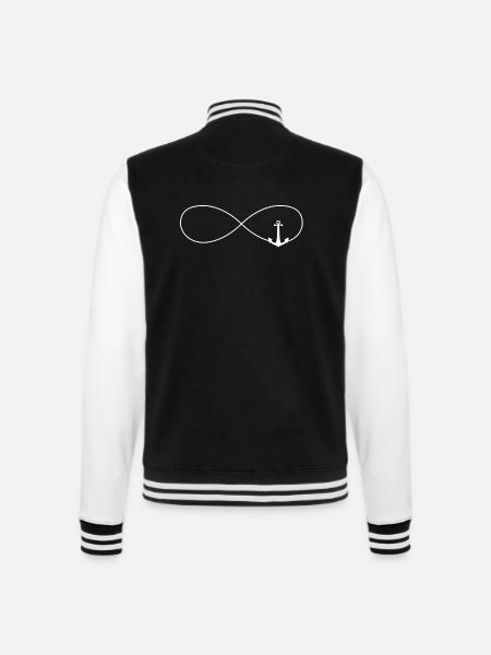 Unendlichkeitszeichen Unendlichkeit Zeichen Anker - College-Sweatjacke - Schwarz/Weiß