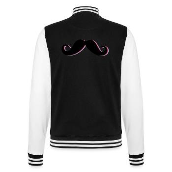 Funky Mustache - College-Sweatjacke - Schwarz/Weiß - Hinten - Marisol (170cm)