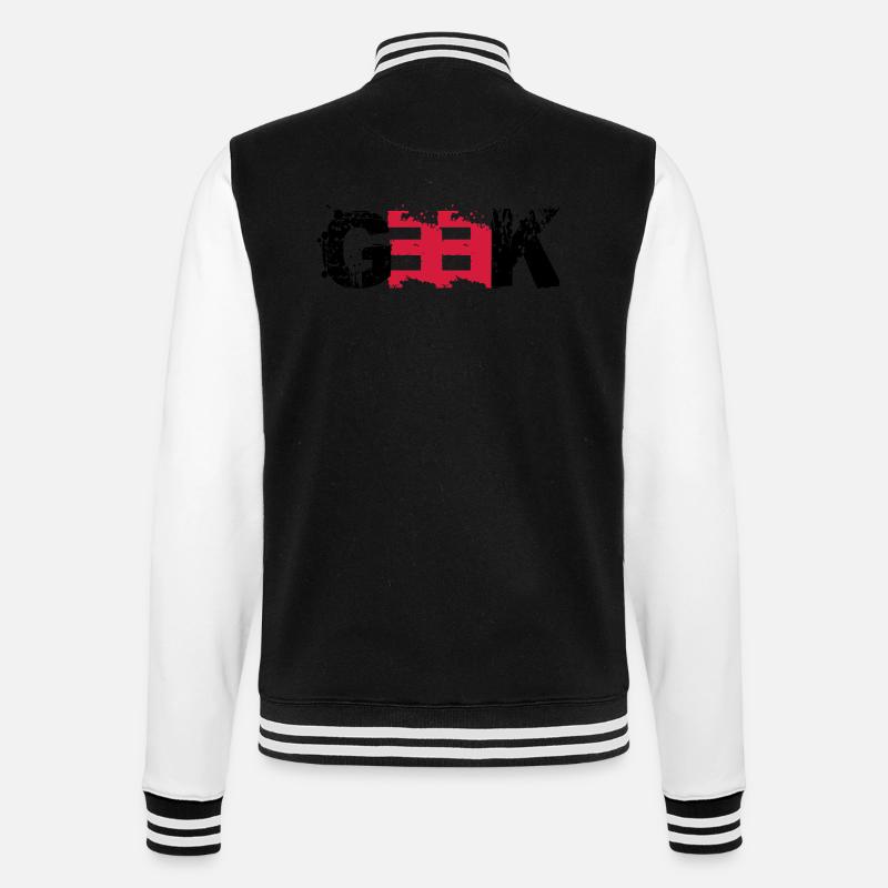 Geek Farbabdruck - College-Sweatjacke - Schwarz/Weiß