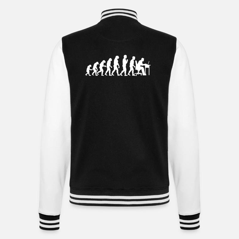 Evolution Computertechniker Nerd Programmierung - College-Sweatjacke - Schwarz/Weiß