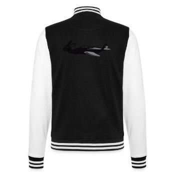 Bunny Air flying bunny spread VECTORGRAPHIC - College Sweat Jacket - black/white - Back - Marisol (170cm)