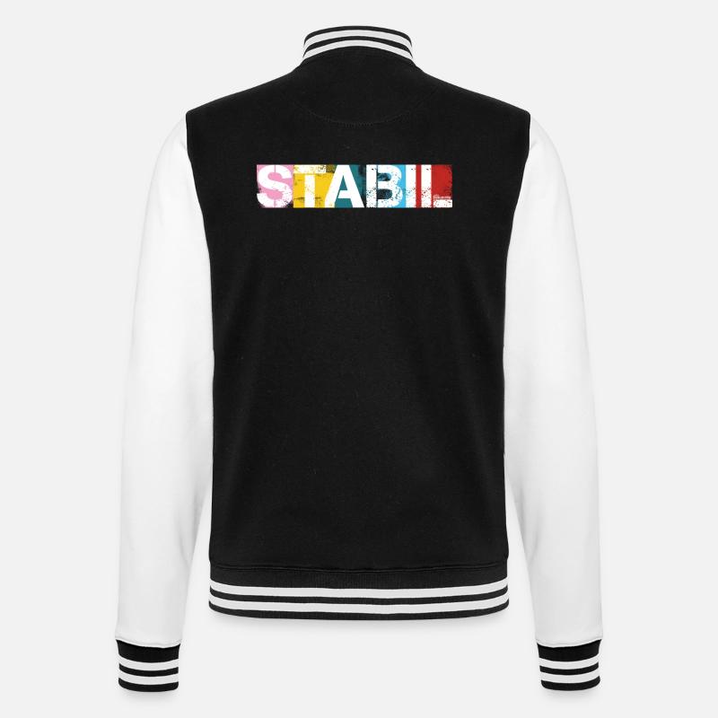Stabil - College-Sweatjacke - Schwarz/Weiß