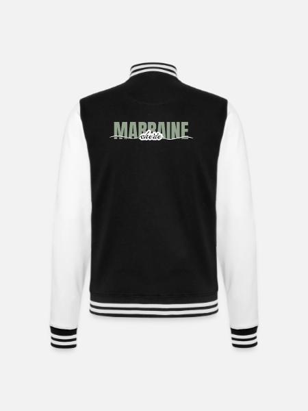 marraine chérie -cadeau marraine - Veste Teddy - noir/blanc