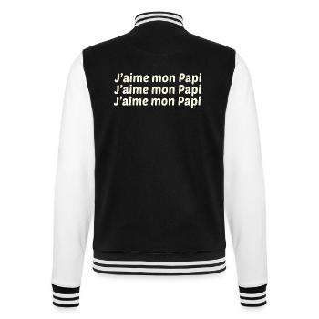 PAPI PAPA GRAND PERE HUMOUR PAPY BLAGUE - Veste Teddy - noir/blanc - Dos - Marisol (170cm)