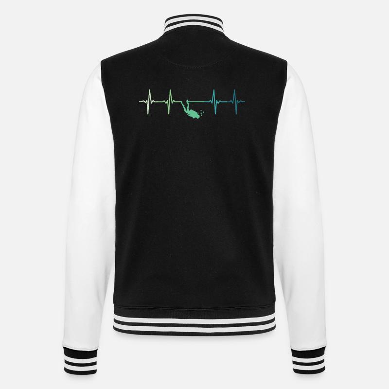 battement de coeur plongeur plongée diver - Veste Teddy - noir/blanc