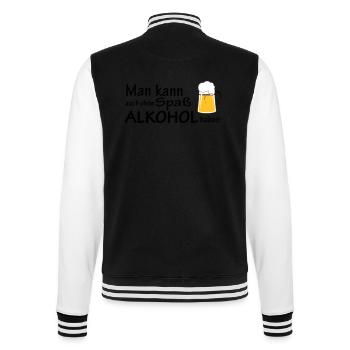 Ohne Spaß Alkohl haben - College-Sweatjacke - Schwarz/Weiß - Hinten - Marisol (170cm)