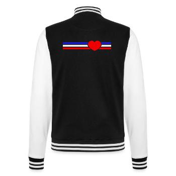 Schleswig-Holstein Herz - College-Sweatjacke - Schwarz/Weiß - Hinten - Marisol (170cm)