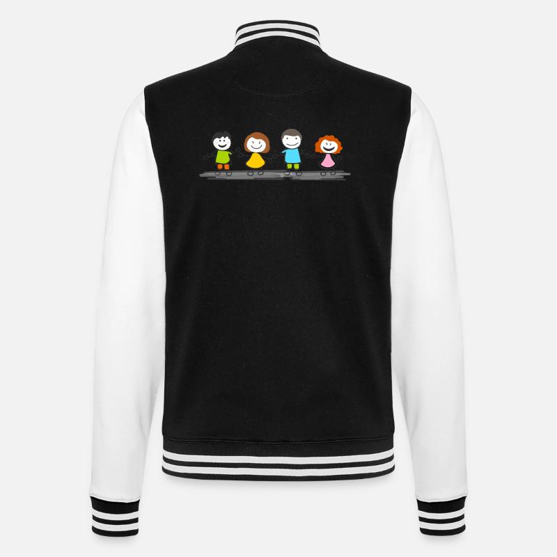 Menschen - Strichmännchen Kinder - College-Sweatjacke - Schwarz/Weiß