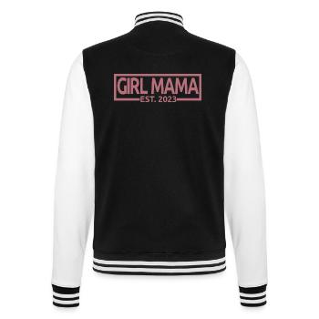 Girl Mama Est. 2023 Baby Shower Révélation de grossesse - Veste Teddy - noir/blanc - Dos - Marisol (170cm)