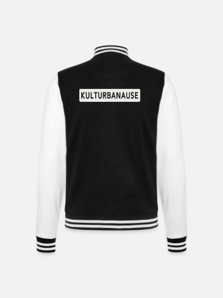 Kulturbanause - College-Sweatjacke - Schwarz/Weiß