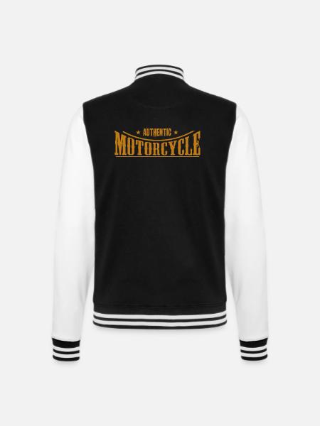 Authentisches Motorrad Motorrad Motorrad Motorrad Logo 80 - College-Sweatjacke - Schwarz/Weiß
