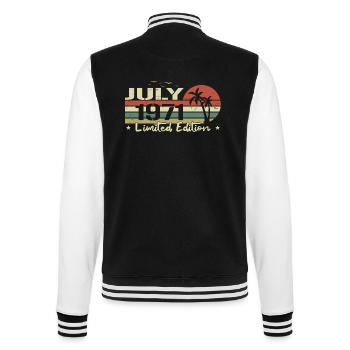 July 53rd Anniversary Vintage Born 1971 Vibe - College Sweat Jacket - black/white - Back - Marisol (170cm)