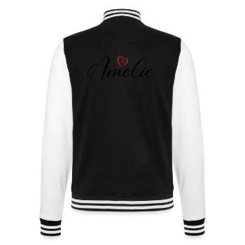 amelie name herz - College-Sweatjacke - Schwarz/Weiß - Hinten - Marisol (170cm)