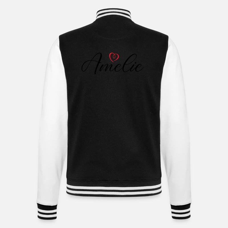 amelie name herz - College-Sweatjacke - Schwarz/Weiß