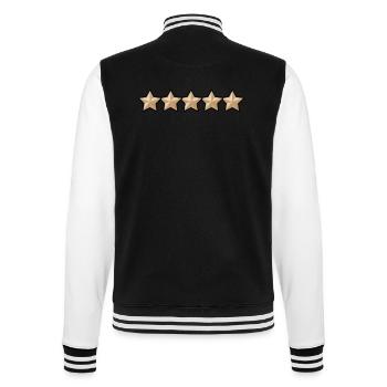 Fünf Gold Sterne, 5 stars, Gewinner, Sieger, Beste - College-Sweatjacke - Schwarz/Weiß - Hinten - Marisol (170cm)