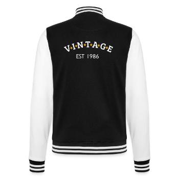 Vintage is 1986 - College Sweat Jacket - black/white - Back - Marisol (170cm)
