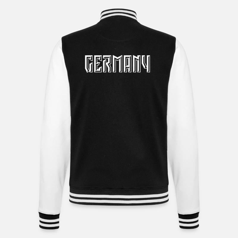 Lettrage allemand (relief / 3D / blanc) - Veste Teddy - noir/blanc