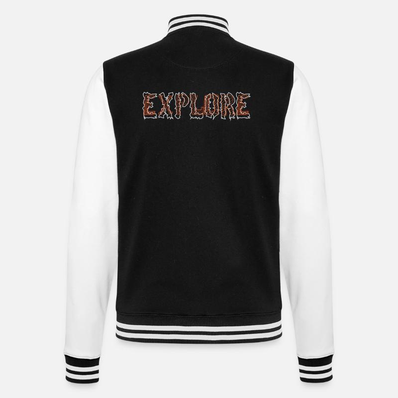explore - College Sweat Jacket - black/white