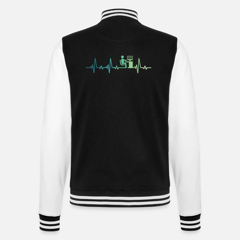 Heartbeat Programmer Developer - College Sweat Jacket - black/white