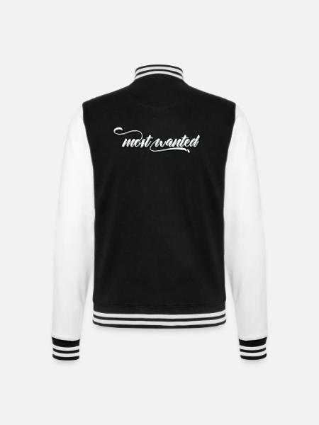 most wanted - College Sweat Jacket - black/white
