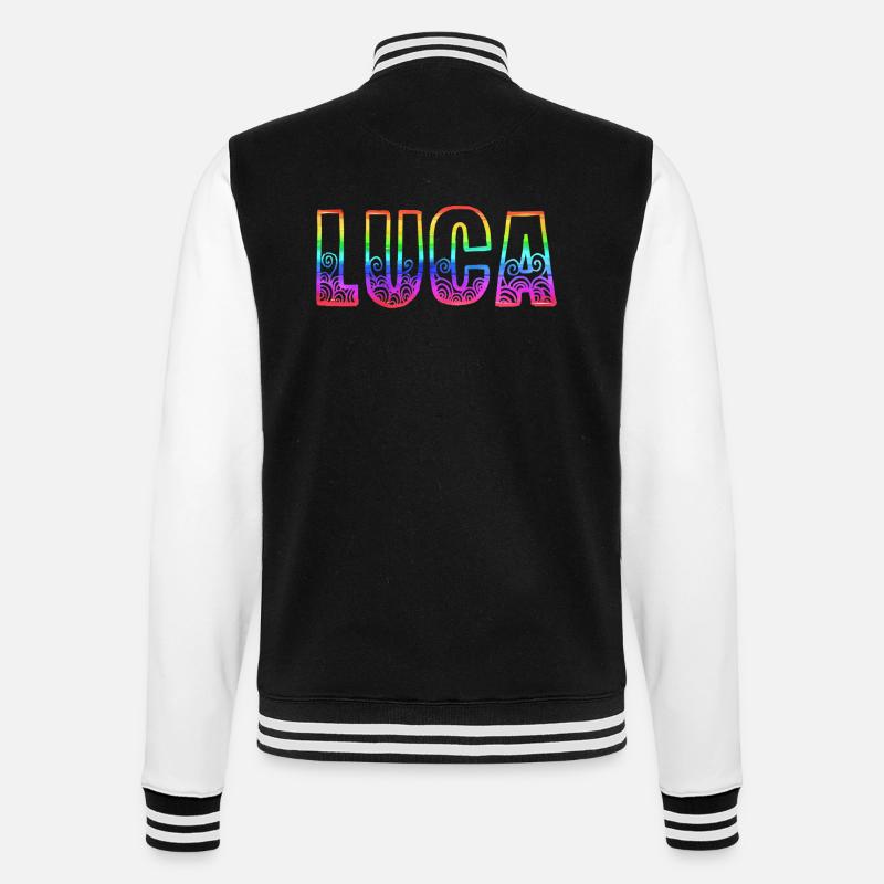 luca rs regenbogen - College-Sweatjacke - Schwarz/Weiß