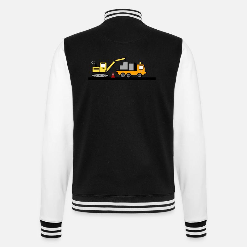 Bagger - College-Sweatjacke - Schwarz/Weiß