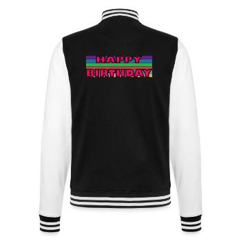 JAHRESTAG. ALLES GUTE ZUM GEBURTSTAG!. ALLES GUTE ZUM GEBURTSTAG!. - College-Sweatjacke - Schwarz/Weiß - Hinten - Marisol (170cm)