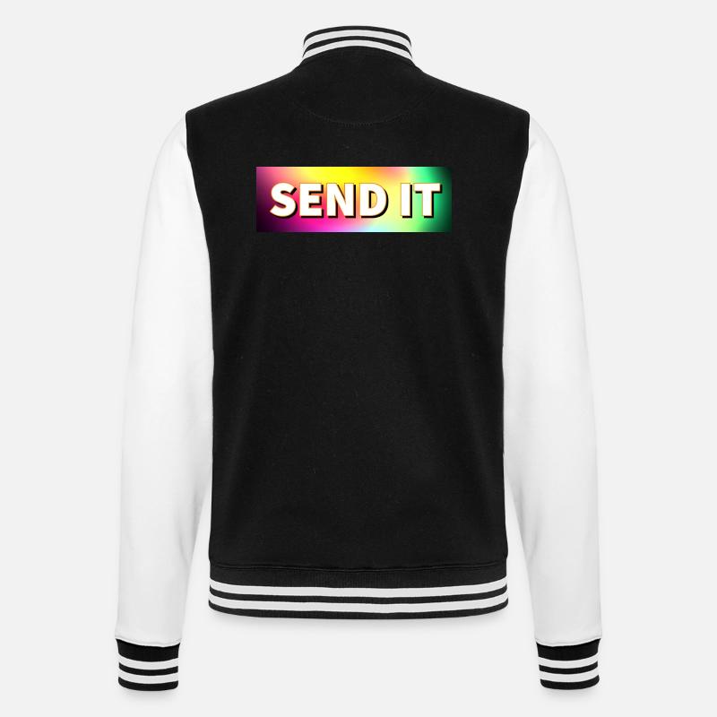 SEND IT box logo - College Sweat Jacket - black/white