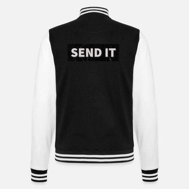 SEND IT Box Logo - College Sweat Jacket - black/white