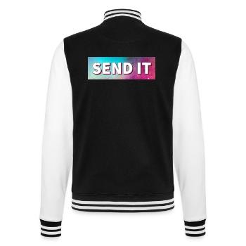 SEND IT Boxlogo - College-Sweatjacke - Schwarz/Weiß - Hinten - Marisol (170cm)