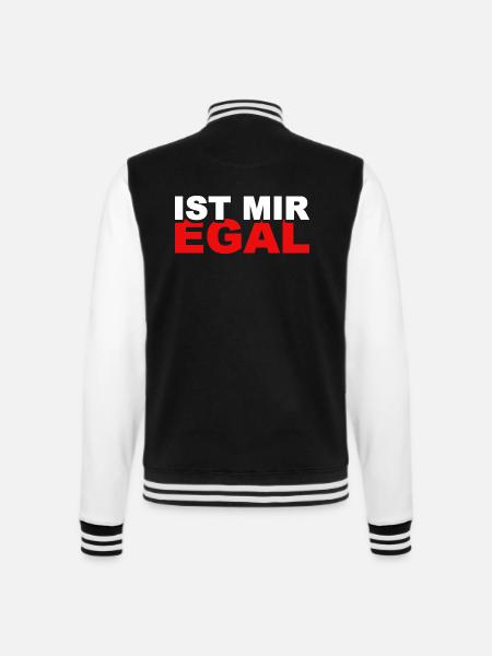 Ist mir egal - College-Sweatjacke - Schwarz/Weiß