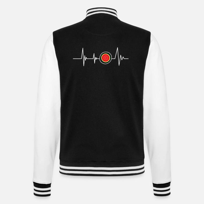 Battement de cœur pastèque - Veste Teddy - noir/blanc
