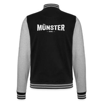 Münster Original - College-Sweatjacke - Schwarz/Grau meliert - Hinten - Marisol (170cm)