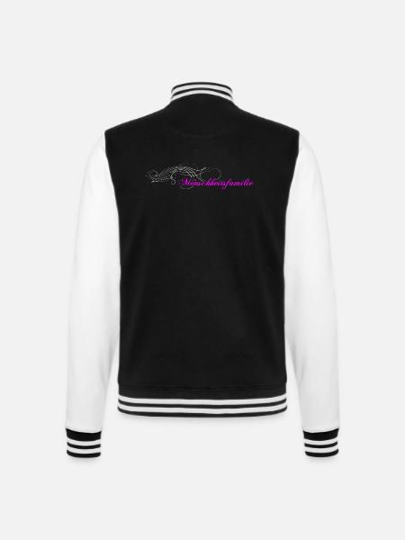 Menschheitsfamilie Logo verziert - College-Sweatjacke - Schwarz/Weiß