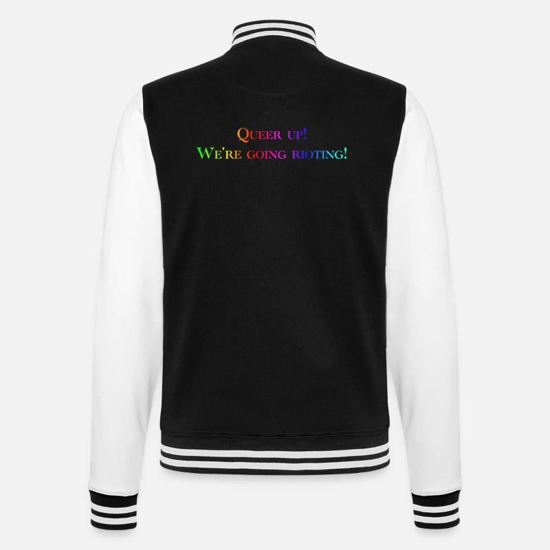 Queer Up - Veste Teddy - noir/blanc