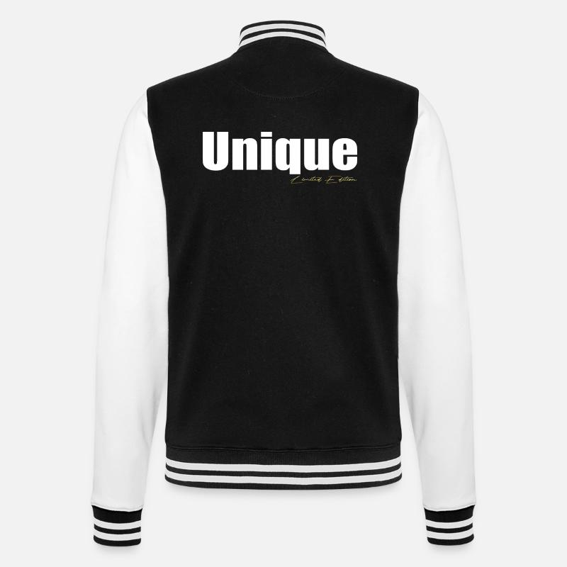 Unique - College-Sweatjacke - Schwarz/Weiß