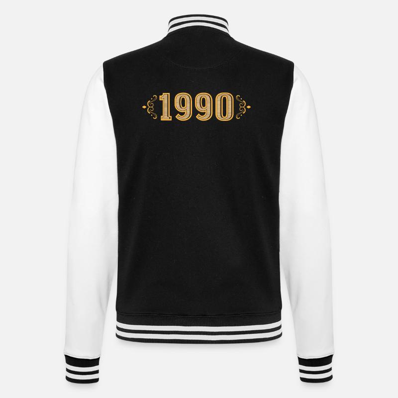 Legende seit 1990 Retro 1990 - College-Sweatjacke - Schwarz/Weiß