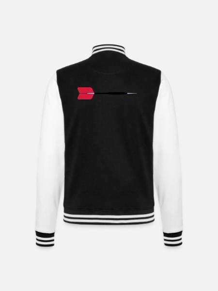 Dart-Pfeil - College-Sweatjacke - Schwarz/Weiß