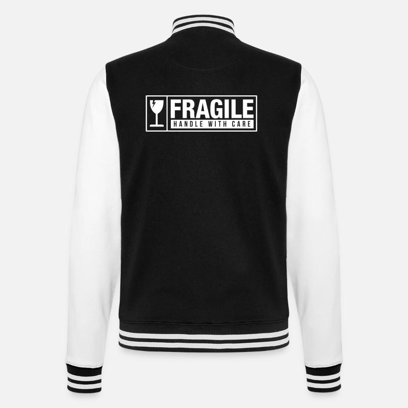 Fragile Handle With Care - College Sweat Jacket - black/white