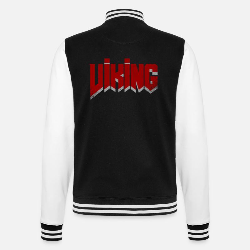 Wikinger - College-Sweatjacke - Schwarz/Weiß