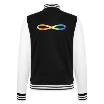 Unendlichkeit- Zeichen - College-Sweatjacke - Schwarz/Weiß - Hinten - Marisol (170cm)