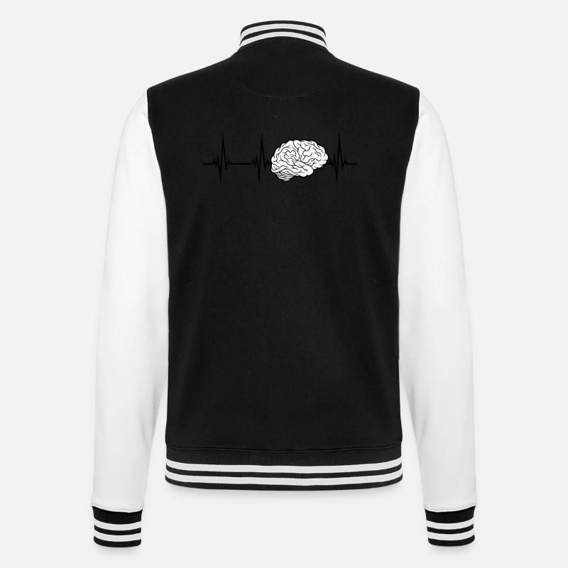 Conception du cerveau ECG - Veste Teddy - noir/blanc