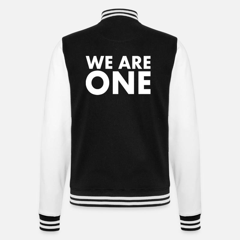 We are one - College Sweat Jacket - black/white