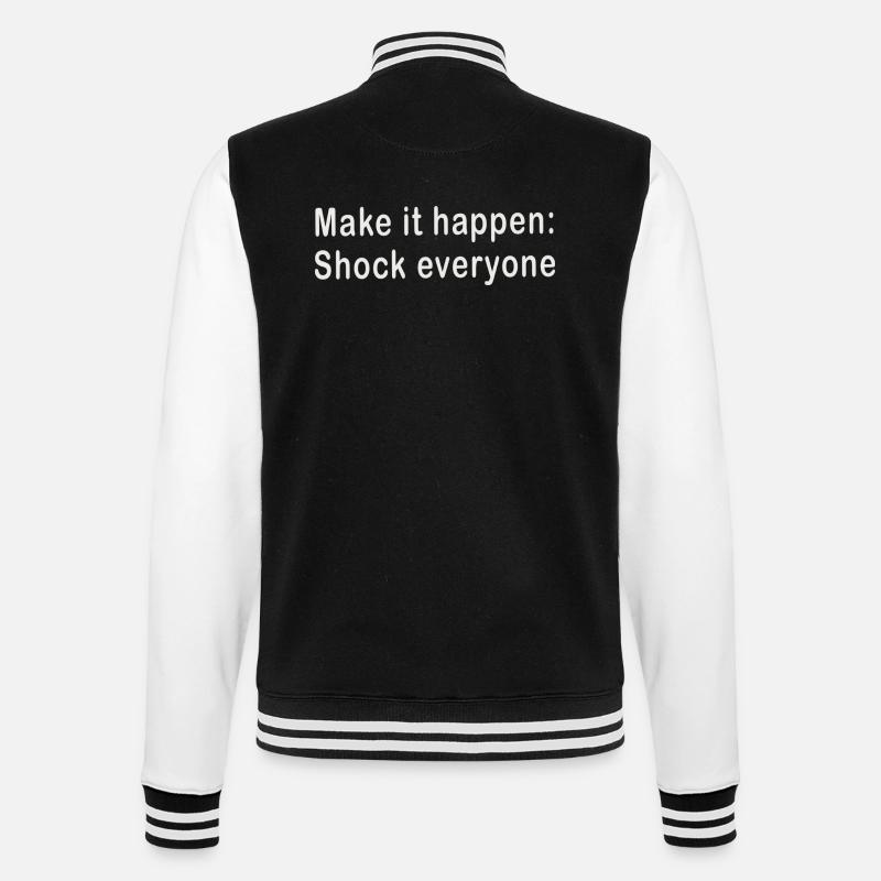 Make it - College-Sweatjacke - Schwarz/Weiß