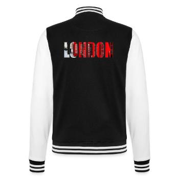 London - College Sweat Jacket - black/white - Back - Marisol (170cm)
