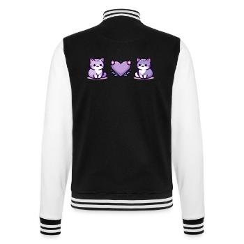 Des chats au grand cœur - Veste Teddy - noir/blanc - Dos - Marisol (170cm)