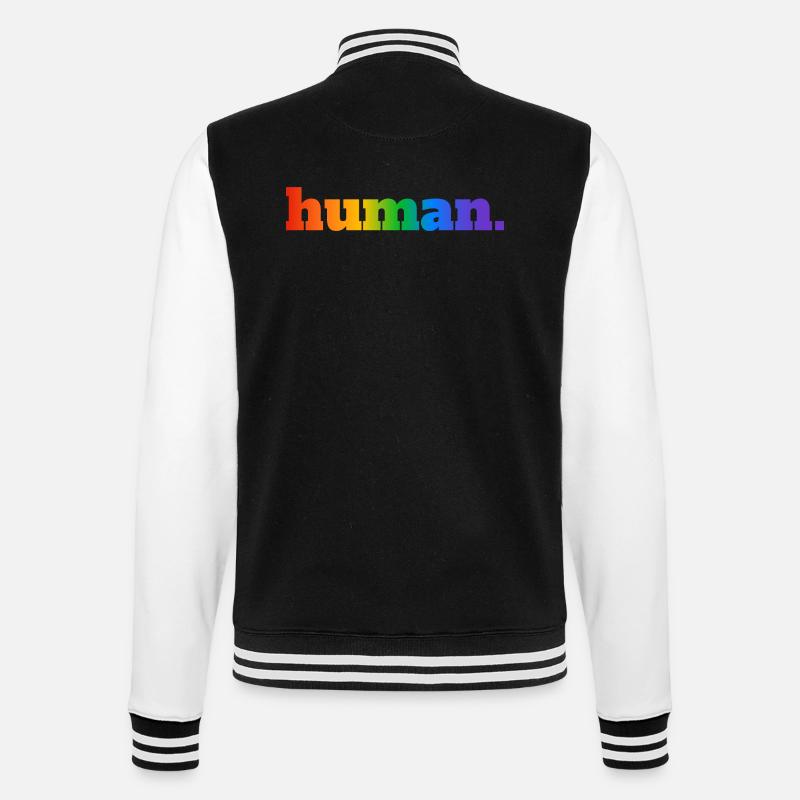 Human Rainbow - College Sweat Jacket - black/white